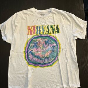 NIRVANA White T-Shirt with Iconic Black Graphic